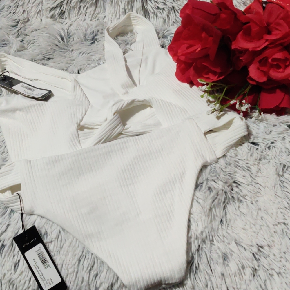 TAVIK  SET DEB SWIM TOP BIKINI BOTTOM WHITE  SMALL - Picture 8 of 8